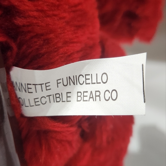 Annette Funicello Bear with stand!! Red with candy cane buttons! 15 inches tall - Picture 5 of 7